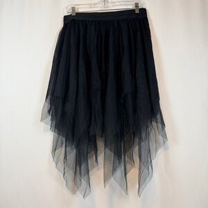 Spirit Black Asymmetrical Layered Skirt Size Large